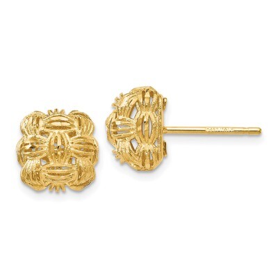 Leslie&#39;s Diamond-cut Basketweave Post Earrings 14k Gold HB-LE1171, MPN: LE1171, 191101794490