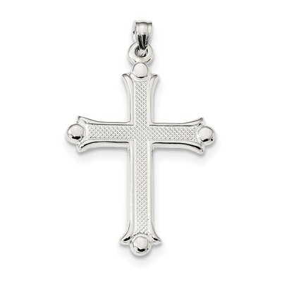 Textured Budded Cross Pendant Sterling Silver QC9076, MPN: QC9076, 886774003269