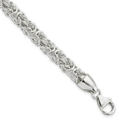 Byzantine 8.5 Inch Bracelet Sterling Silver Polished QG5872-8.5, MPN: QG5872-8.5,