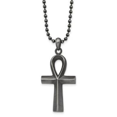 Antiqued and White Bronze Plated Cross 22 Inch Necklace Stainless Steel SRN2947-22 by Chisel, MPN: …