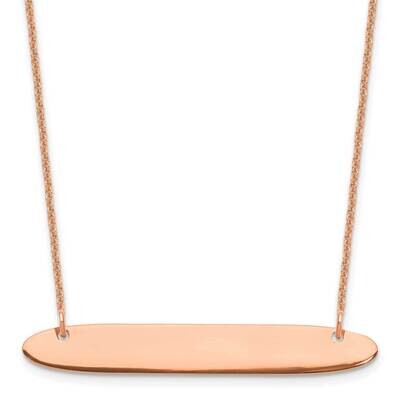 Polished Oblong Blank Bar Necklace 14k Rose Gold Medium XNA1204R, MPN: XNA1204R,