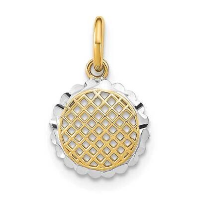 Mini Sunflower Charm 14k Gold Rhodium Diamond-cut K9525, MPN: K9525, 637218152476