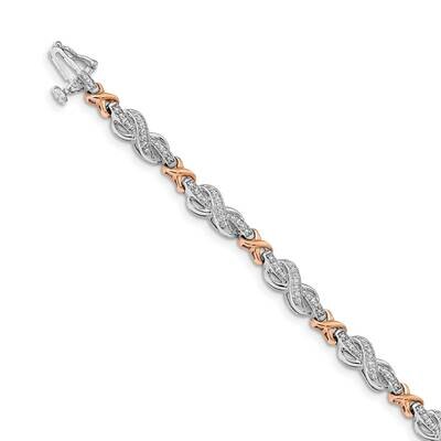 Diamond Infinity Symbol Link Bracelet 14k Two Tone Gold BM4619-025-WRA, MPN: BM4619-025-WRA, 840940…