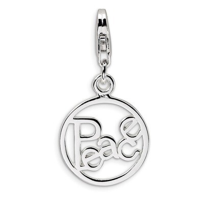 Polished Peace in Circle Charm Sterling Silver QCC482 by Amore La Vita, MPN: QCC482, 883957334394