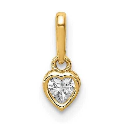 Heart Dangle Pendant 14k Gold CZ Diamond YC1392, MPN: YC1392, 191101902376
