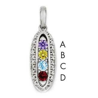 Family Jewelry Genuine Stone &amp; Diamond Set Pendant 14k White Gold XMPW47/4GY, MPN: XMPW47_4--6, 883…
