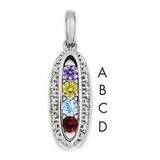 Family Jewelry Genuine Stone &amp; Diamond Set Pendant 14k White Gold XMPW47/4GY, MPN: XMPW47_4--6, 883…