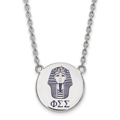 Phi Sigma Sigma Small Enameled Pendant with 18 Inch Chain Sterling Silver SS045PSS-18, MPN: SS045PS…