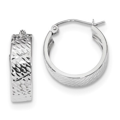 Diamond -cut Hoop Earrings 14k white Gold TF1072W, MPN: TF1072W, 191101058356