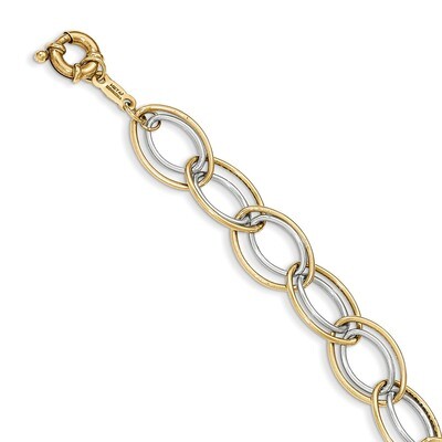 7.5 Inch Fancy Oval Link Bracelet 14K Two Tone Gold SF2314-7.5, MPN: SF2314-7.5, 191101365614