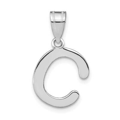 Bubble Letter C Initial Pendant 14k White Gold Polished YC1441WC, MPN: YC1441WC, 196904083932
