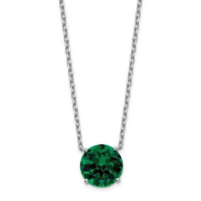 Green Swarovski with 2 inch Extender Necklace Sterling Silver Rhodium-plated QG5526-16.5, MPN: QG55…