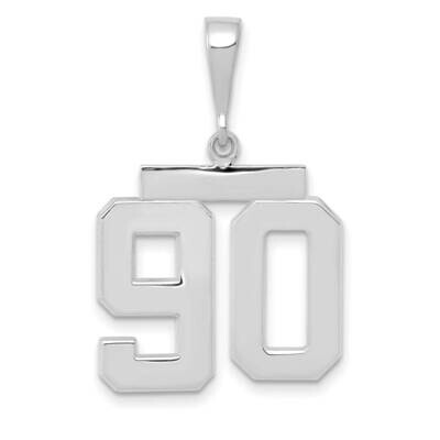 Number 90 Charm 14k White Gold Polished Medium WMP90, MPN: WMP90, 196904075425