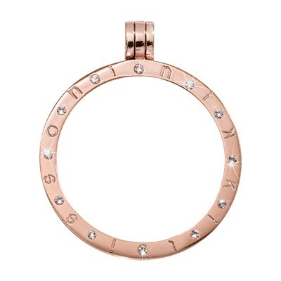 Nikki Lissoni Rose Gold-Plated Pendant with 12 Swarovski Stones 35mm Coin Holder P05RGM, MPN: P05RG…