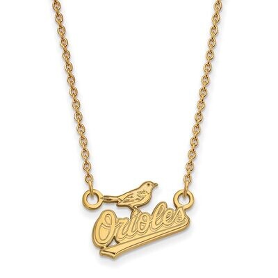 Baltimore Orioles Small Pendant with Chain Necklace 10k Yellow Gold 1Y007ORI-18, MPN: 1Y007ORI-18, …