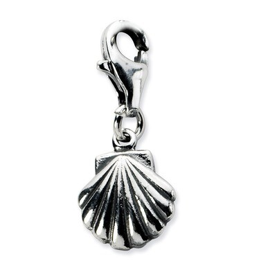 Antiqued Clam Shell Charm Sterling Silver QCC653 by Amore La Vita, MPN: QCC653, 886774074337