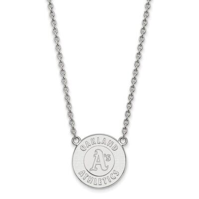 Oakland Athletics Large Pendant with Chain Necklace 14k White Gold 4W010ATH-18, MPN: 4W010ATH-18, 8…