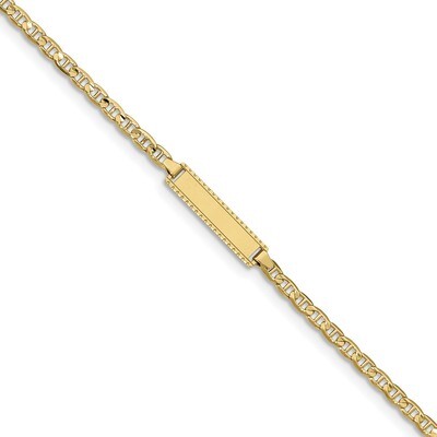 6 Inch Anchor Link ID Bracelet 10k Gold 10BID99-6, MPN: 10BID99-6, 883957721583