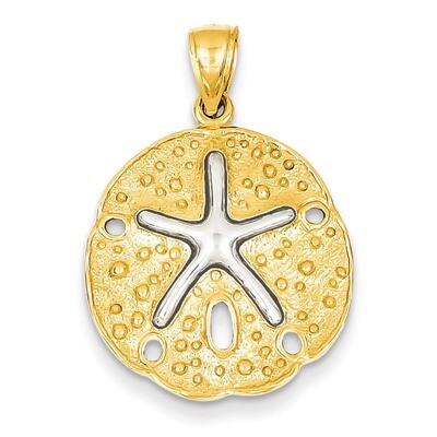 Sand Dollar with Starfish Pendant 14k Two-tone Gold K4894, MPN: K4894, 637218021444