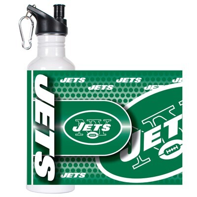 NFL Jets White 360 Wrap Stainless 26Oz Water Bottle GC3749