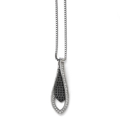 Necklace Sterling Silver &amp; Cubic Zirconia Polished QMP1203-18, MPN: QMP1203-18,