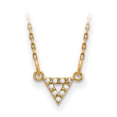 Diamond 6Mm Triangle Necklace 14k Gold XP5010A, MPN: XP5010AA, 883957941189