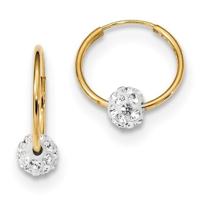 Crystal and Resin Bead Endless Hoops Earrings 14k Gold Polished YE1774, MPN: YE1774, 191101057076