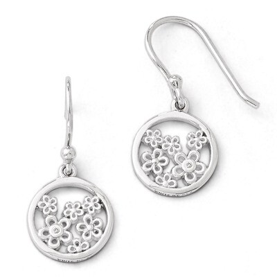 .01ct Diamond Shepherd Hook Earrings Sterling Silver QW342, MPN: QW342, 886774295244