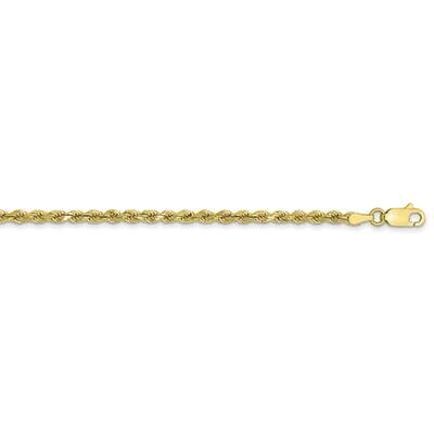 3mm Semi-Solid Diamond-Cut Rope Chain 24 Inch 10k Gold 10DH021-24, MPN: 10DH021-24, 191101728068