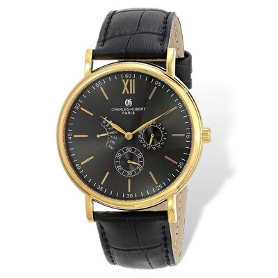 Charles Hubert Stainless Leather Band 46mm Watch Men&#39;s XWA4784, MPN: XWA4784, 848870006490