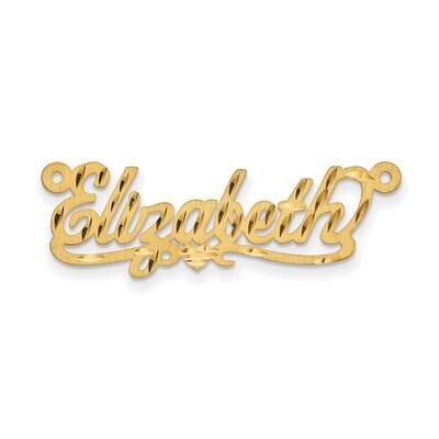 .013 Gauge Satin Diamond-cut Name Plate Pendant 14k Gold XNA189Y, MPN: XNA189Y, 883957972312