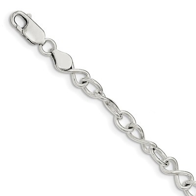 Fancy Link Bracelet 7.5 Inch Sterling Silver Polished QG3596-7.5, MPN: QG3596-7.5, 191101781353