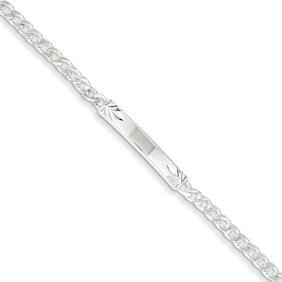 8 Inch Engravable Curb Link ID Bracelet Sterling Silver Polished QID101-8, MPN: QID101-8, 883957545…