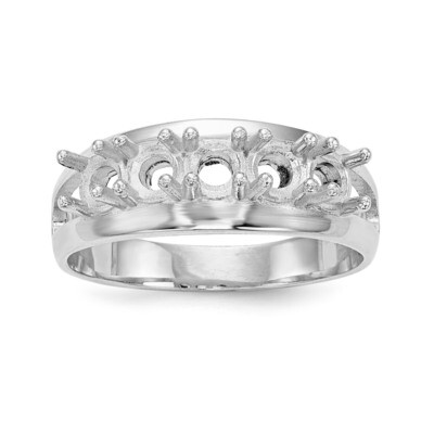 Mothers &amp; Family 14K White Gold Polished 5-Stone Ring Mounting XMR7/5W-7, MPN: XMR7-5W, 191101539862