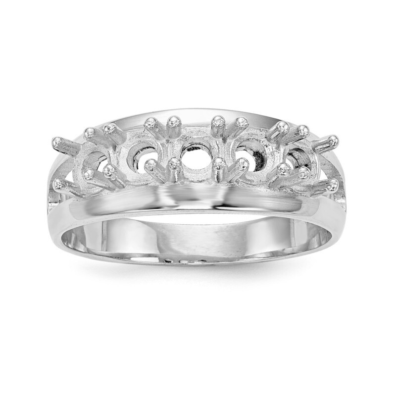 Mothers &amp; Family 14K White Gold Polished 5-Stone Ring Mounting XMR7/5W-7, MPN: XMR7-5W, 191101539862