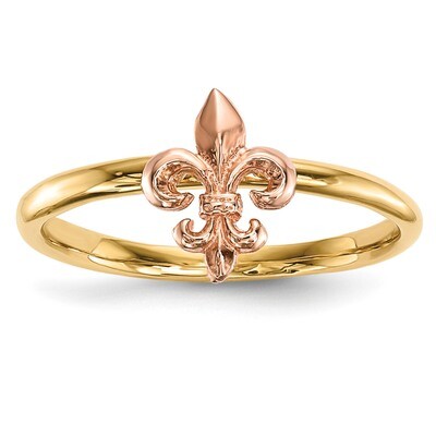 Polished Fleur de Lis Ring 14k Two-Tone Gold R623, MPN: R623, 883957598666