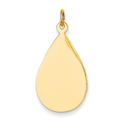 Plain .013 Gauge Engravable Raindrop Disc Charm 14k Gold XM189/13, MPN: XM189/13, 883957378671