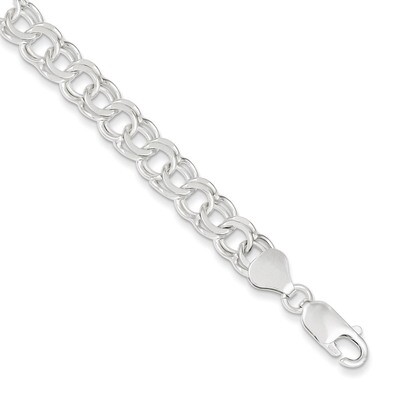 8 Inch 7.6mm Charm Link Sterling Silver QG2205-8, MPN: QG2205-8, 191101296048