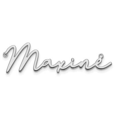 Polished Bathinda Font Name Plate Sterling Silver Rhodium-plated XNA1295SS, MPN: XNA1295SS,