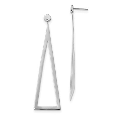 Triangle Dangle Earrings Sterling Silver Rhodium-plated Polished QE13623, MPN: QE13623, 191101002984