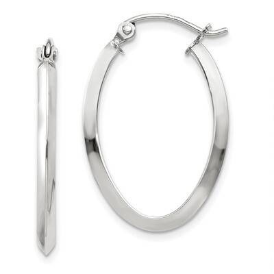 Polished Oval Tube Hoop Earrings 14k white Gold TF972, MPN: TF972, 886774732350