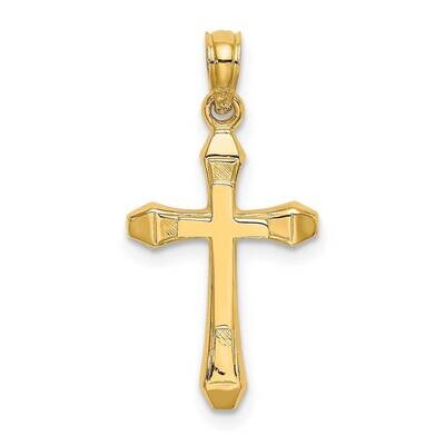 Cross Charm 14k Gold Polished &amp; Engraved K8370, MPN: K8370, 637218016396