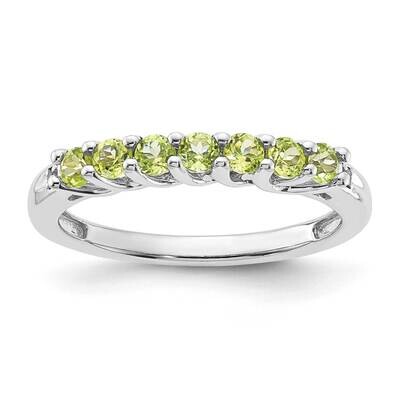 10k Gold White Gold Polished Peridot and Diamond Ring RLS6695/PER-0WAS45-7