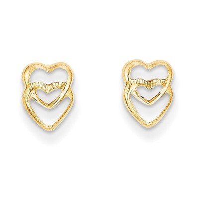 Hearts Post Earrings - 14k Gold SE2035 by Madi K, MPN: SE2035, 883957000411