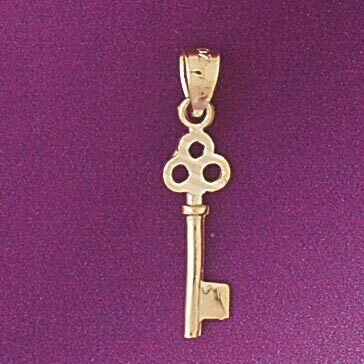Dazzlers Jewelry Key Pendant Necklace Charm Bracelet in Yellow, White or Rose Gold 7104, MPN: DZ-71…