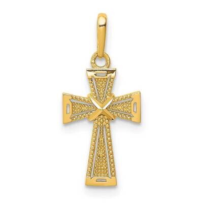 Cross Pendant 14k Gold Diamond-cut XR1839, MPN: XR1839, 883957985787