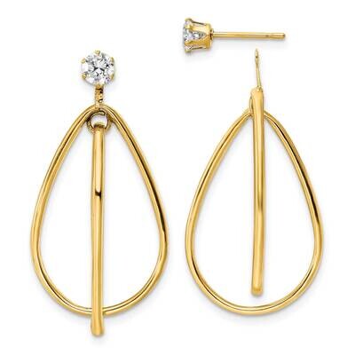 Earring Jackets with Surgical Stainless Steel CZ Diamond Stud Earrings 14k Gold YE1898, MPN: YE1898…