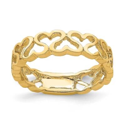 Heart Band 14k Gold Polished R777, MPN: R777,