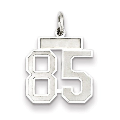 Charm Number 85 Satin Sterling Silver Small QPS85, MPN: QPS85, 191101283130