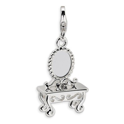 3-D Vanity Charm Sterling Silver QCC259 by Amore La Vita, MPN: QCC259, 883957332161